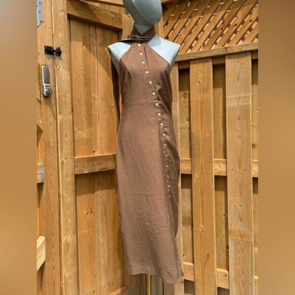🆕 CULT GAIA 🧿 NWOT Romia Button-Detail Dress, Affogato Brown - Sz S - Picture 10 of 15